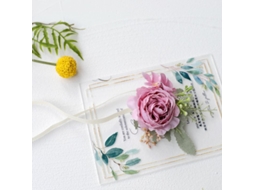 Laxiscreed Cesto De Flores Para Casamento Com Corsage De Pulso Rosa Escuro, 13x8cm
