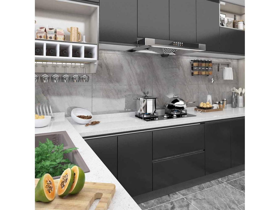 Vidaxl Autocolante Para Móveis 500x90 Cm Pvc Preto