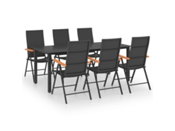 Dining Set, Dining Sets Vidaxl Preto Rattan / Vime (mesa Com 190 Cm De Comprimento)