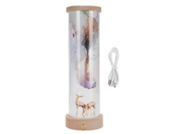 Rebe-lâmpada De Mesa Tática Sem Fio Em Madeira Led Com 3 Temperaturas Reguláveis Para Quarto Camping Decoração Cervo