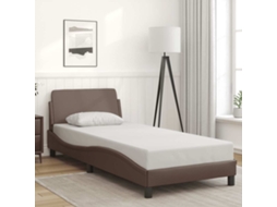 Vidaxl Estrutura De Cama Dover Couro Artificial 80x200 Cm Castanho
