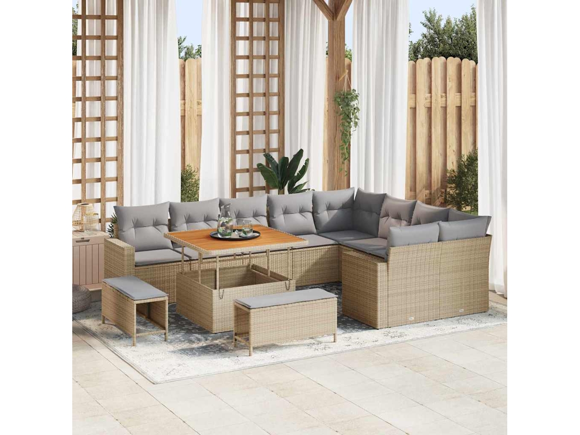 Vidaxl Conjunto De Sofá De Jardim 13 Unid. 12-número De Lugares
