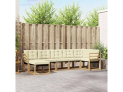 Vidaxl Conjunto De Sofás Para Exterior 7 Unid. Branco E Creme