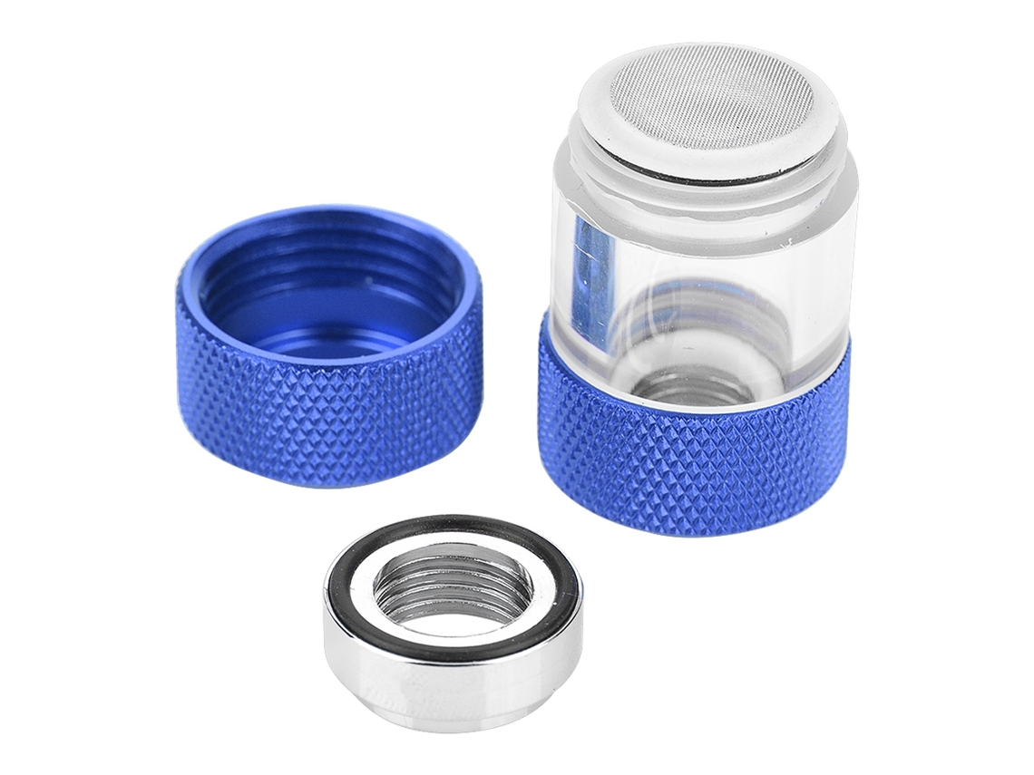 Filtro De Resfriamento Por Água G1/4 Rosca Interior Dupla Tubo Rígido Metal Azul Safira