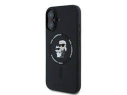 Capa para iPhone 16 Plus KARL LAGERFELD Silicone Rígida Preto