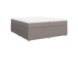 Cama com Molas/Colchão 200x200 Cm em Tecido Castanho Acinzentado MAISON EXCLUSIVE