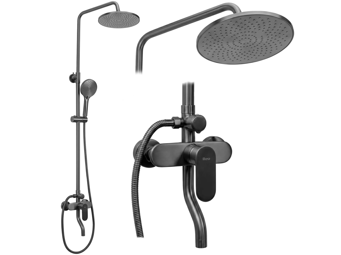 Conjunto de Ducha REA Drop Titanium 15 X 15 X 145 Cm