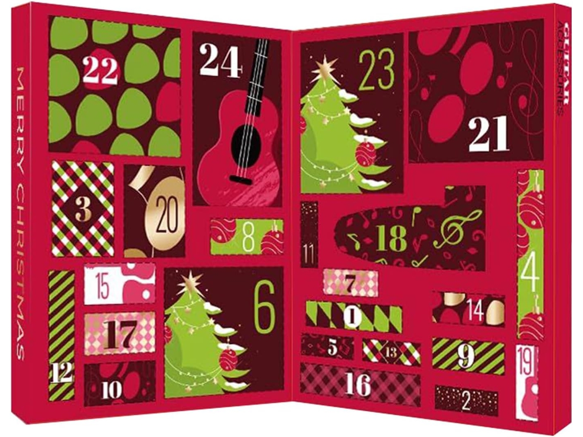 Calendário Do Advento Para Guitarra– Abs, Metal E Couro Pu| Contagem Regressiva De 24 Dias O Natal Com