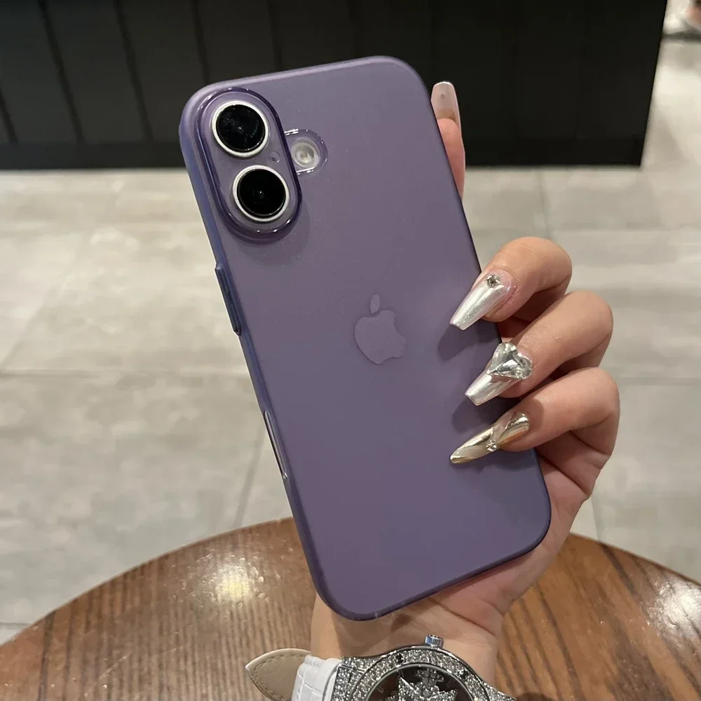 Capa Ultrafina Para Celular (iphone 15 Pro Max Roxo Escuro), Fosca, Transparente E Resistente A Impactos.