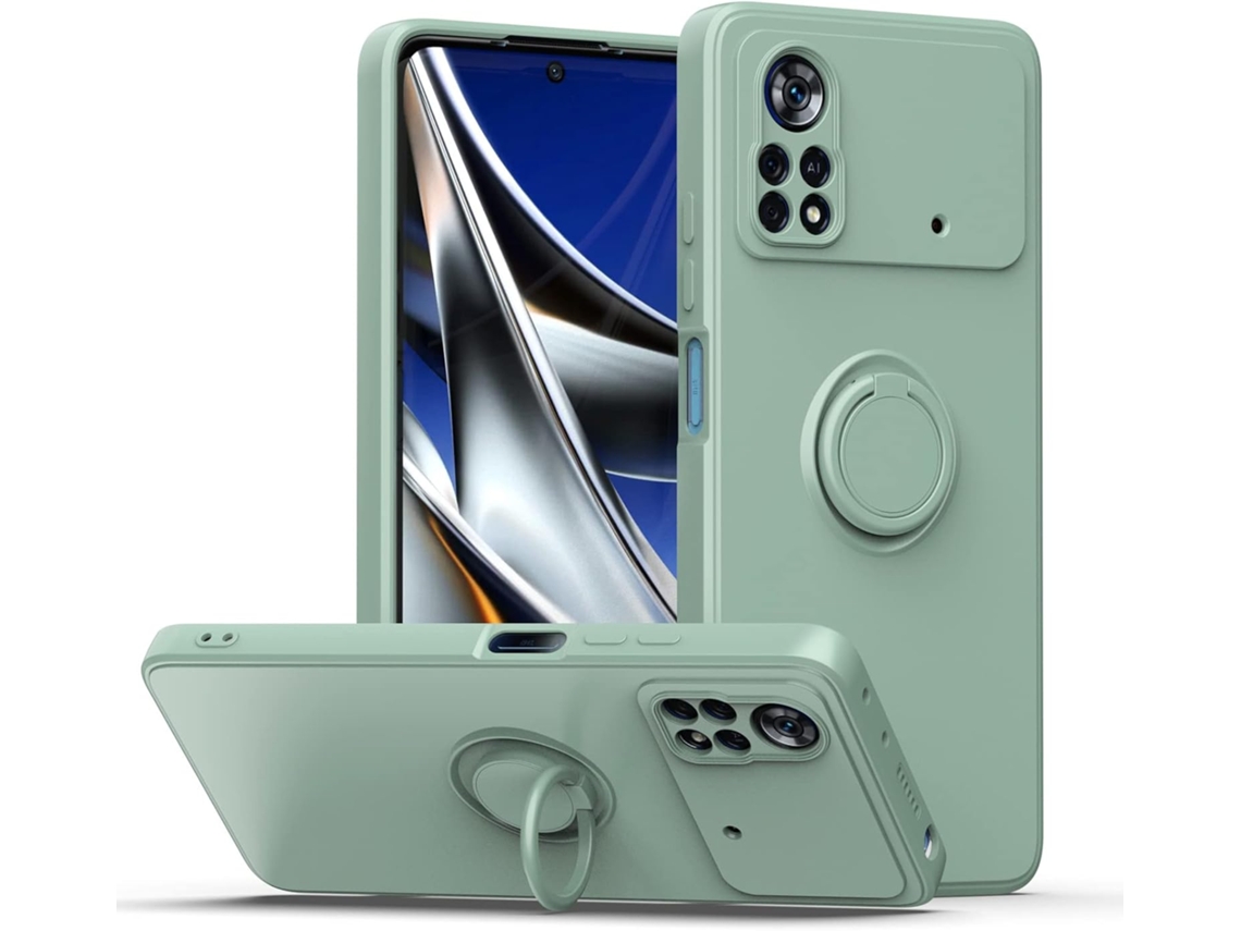 Capa Anel Luz para Xiaomi Xiaomi Poco M4 Pro 4G HONGWE. Magnética Azul