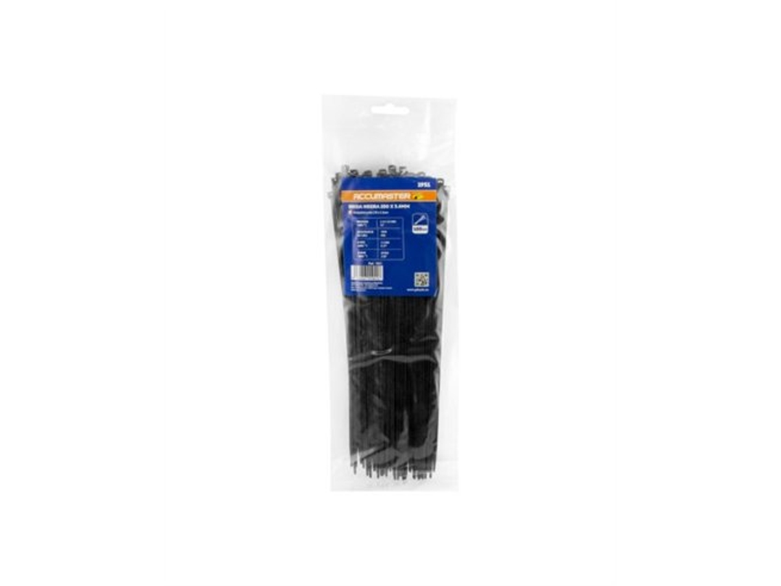 Pacote Com 100 Abraçadeiras De Nylon Pretas, 2,5 X 100 Mm.