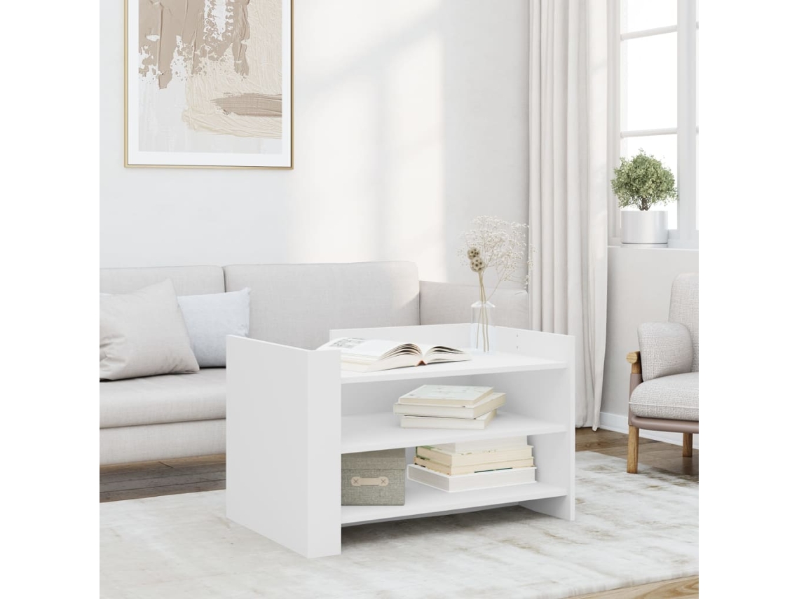 Vidaxl Mesa De Centro 80x50x50 Cm Derivados De Madeira Branco