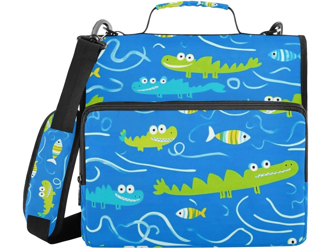 Pasta Organizadora De 3 Argolas, 8cm Com Alça, Inclui Bolso Com Zíper, Pasta Portátil Escola Escritório