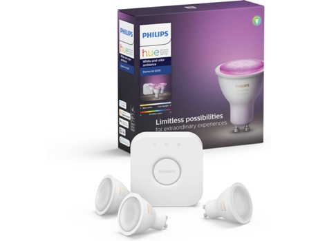 Pack3 lâmpadas inteligentes WIFI HUE RGB GU10