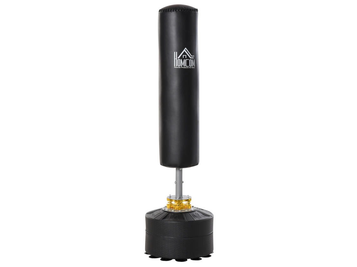 Saco De Boxe Aço, Pu E Hdpe Cor Preto Ø50x 170 Cm Homcom