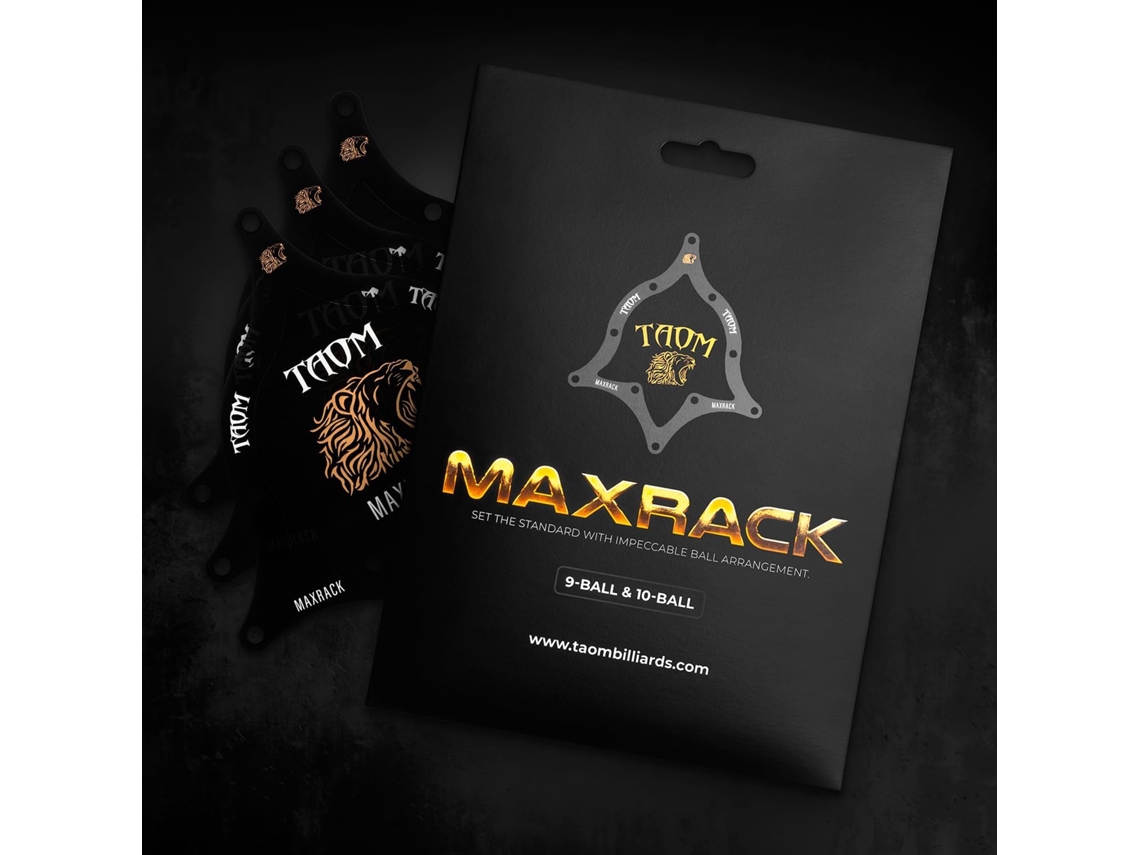 Estante Para Bilhar Taom Maxrack 9 E 10 Bolas - Conjunto De 3 Peças