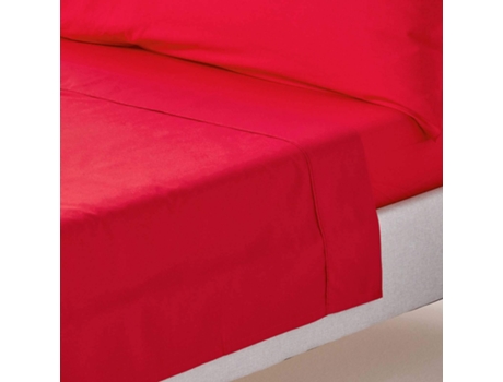 Homescapes Red Egyptian Cotton Flat Sheet 200 Tc, 275 X 275 Cm