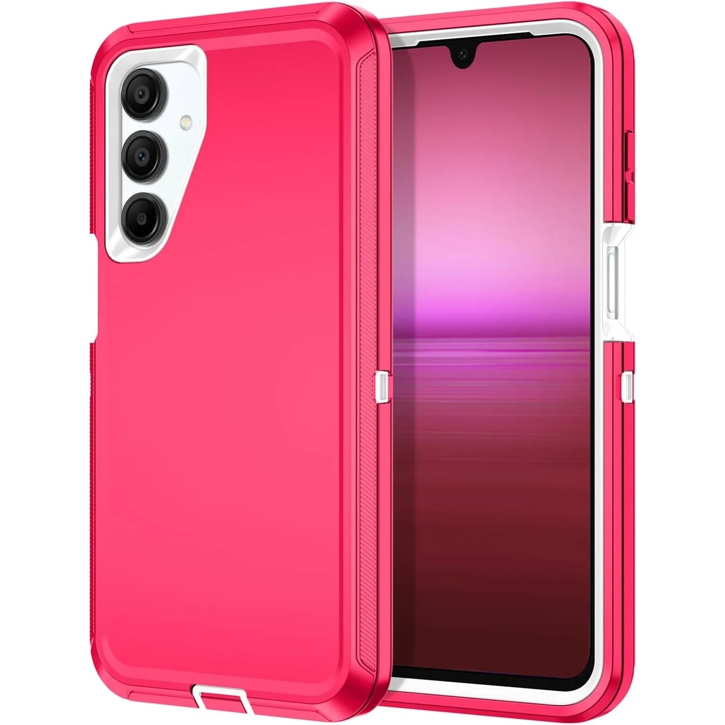 (rosa/branco, Galaxy S23) Capa De Celular 3 Em 1, Resistente E Durável, Com Certificação Militar, À Prova De Choque, Vibração E Quedas.