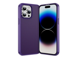 Capa De Celular Tpu Acrílica Com Textura De Fibra De Carbono E Toque De Pele
