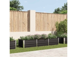 Canteiro Elevado | Vaso De Jardim | Floreira Jardim Aço Galvanizado 240x80x45cm Antracite Wsd949550 Lovely Home