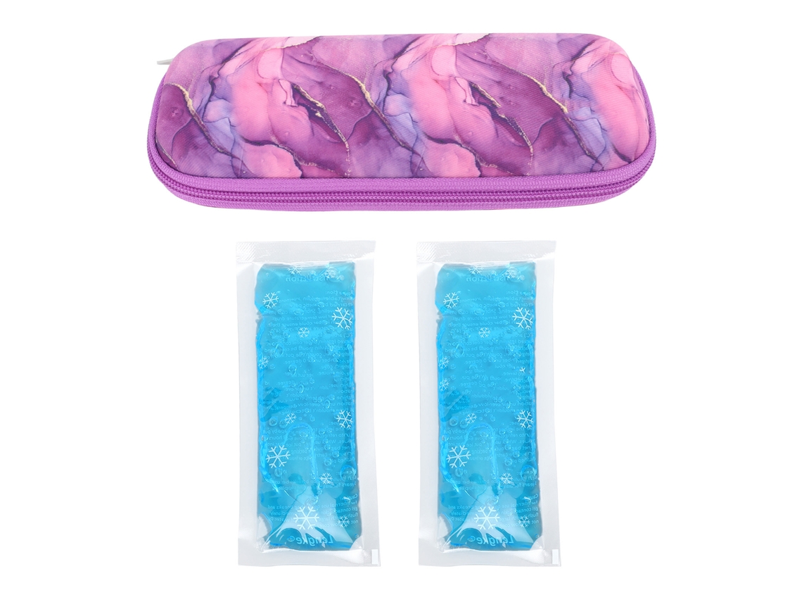Estojo Portátil de Refrigeração para Insulina com 2 Pacotes de Gelo para Viagem e Exterior