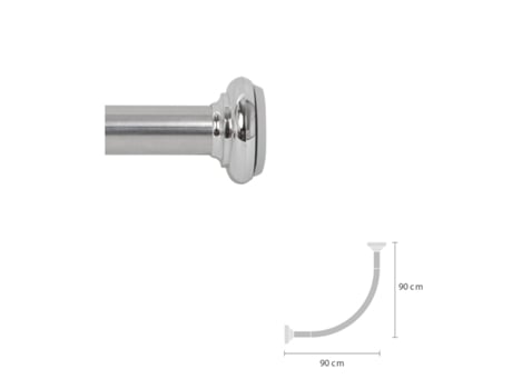 Varão Jaben Varao Circular Cromo Aço Prateado (90 Cm)