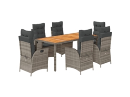 Garden Dining Set, Garden Dining Sets Vidaxl Cinzeto Rattan / Vime (190 Cm Table Length)