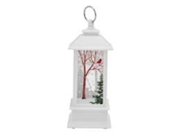 Lanterna Decorativa De Natal Pendurável Com Papai Noel Lâmpada Led Branca Pvc 3 Anos +