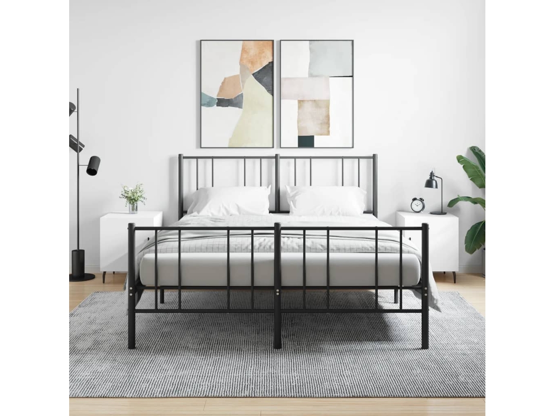Vidaxl Mesa De Cabeceira 2 Pcs 40x40x50 Cm Derivados De Madeira Branco
