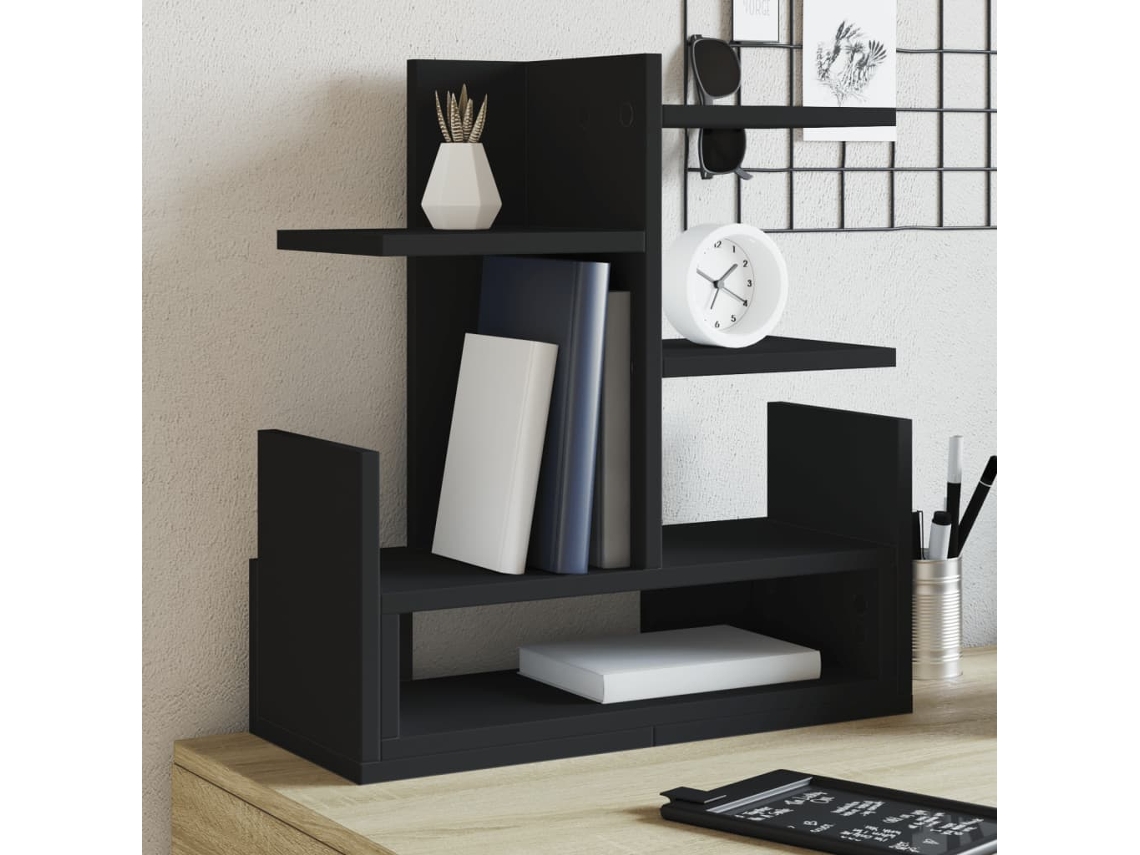 Vidaxl Organizador De Secretária 49x20x52,5 Cm Derivados Madeira Preto