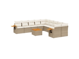 Garden Sofa Set, Garden Sofa Sets Vidaxl Bege Rattan / Vime (n/a)