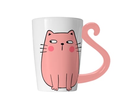 Caneca de Ceramica I-TOTAL Cat Rosa Xl2390