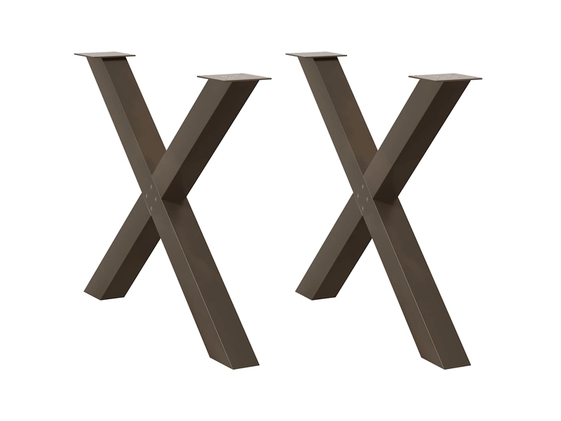 Conjunto 1 Perna De Mesa De Jantar Vidaxl Marrom Aço (90 Cm)