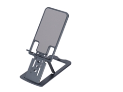 Soporte Para Telefone E Tablet Plegável Ergonômico 7 Ângulos Alumínio Silicone Cinza Escritório