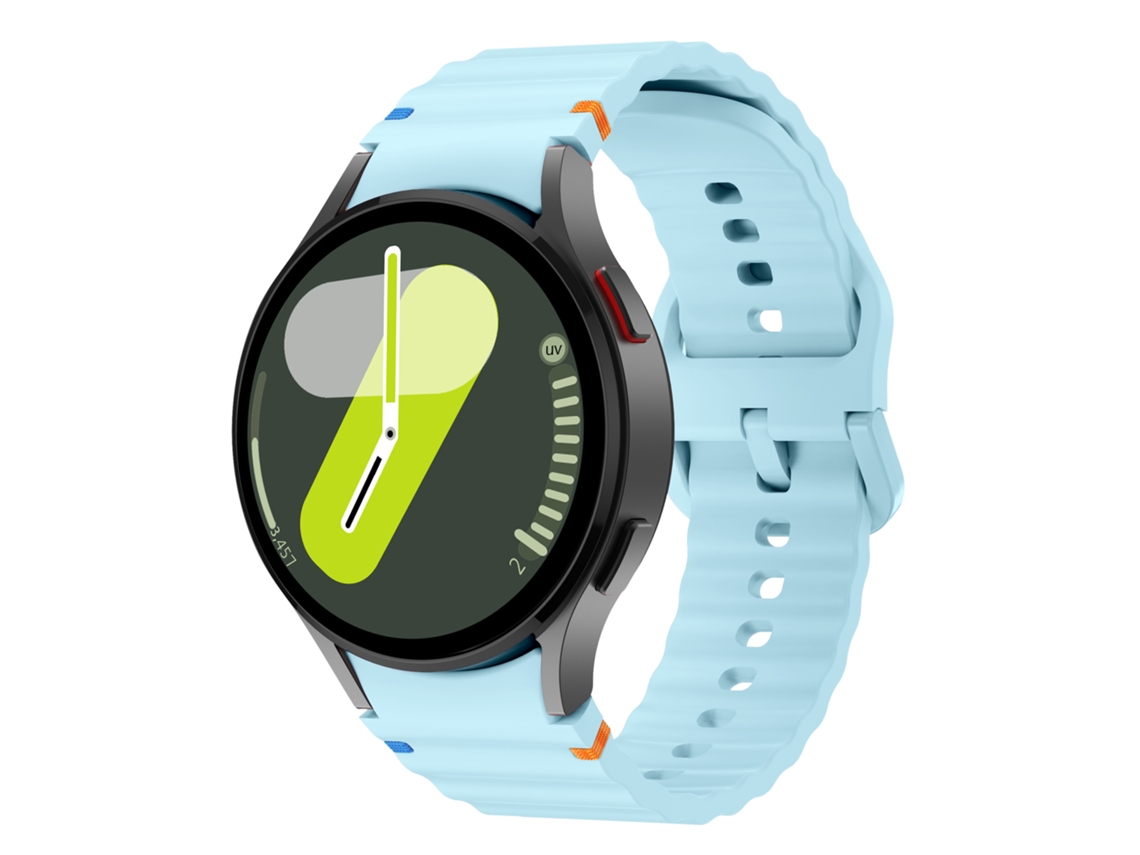 Bracelete para Samsung Galaxy Watch 4 20mm XIAOMOYU com ondulada silicone e azul claro