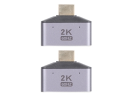 Adaptador De Interface Multimídia Em Alta Definição Splitter 1 Para 2 Com Led E Alumínio Bidirecional Para Laptop