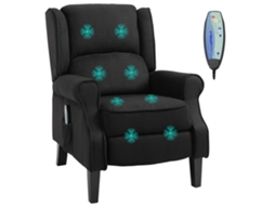 Cadeira De Massagem Relaxante Com Controle Remoto E Capa De Camurça, 78x83x101cm, Preta