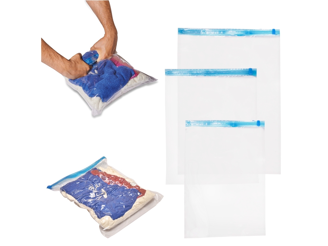 Sacos De Rolo A Vácuo Para Roupas 9 Peças 3 Tamanhos 35x50cm, 40x50cm, 50x70cm Pricenet
