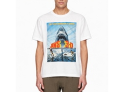 Rockinstone Jaws Movie Simple Poster1 White Adult T-shirt Size:xxxl