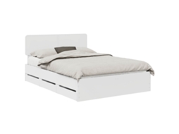 Maison Exclusive - Estrutura Da Cama Branco 140 X 200 Cm Madeira Engenheirada