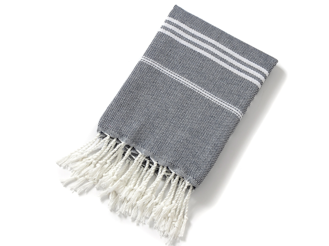 Conjunto de 3 Toalhas de Banho com Franjas em Veludo Turco Natural Absorvente com Tema Natalino. MDUG (preto)