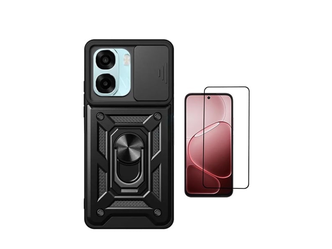 Kit Vidro Capa Magnetic Slide Window Phonecare Para Oppo A6 - Preto