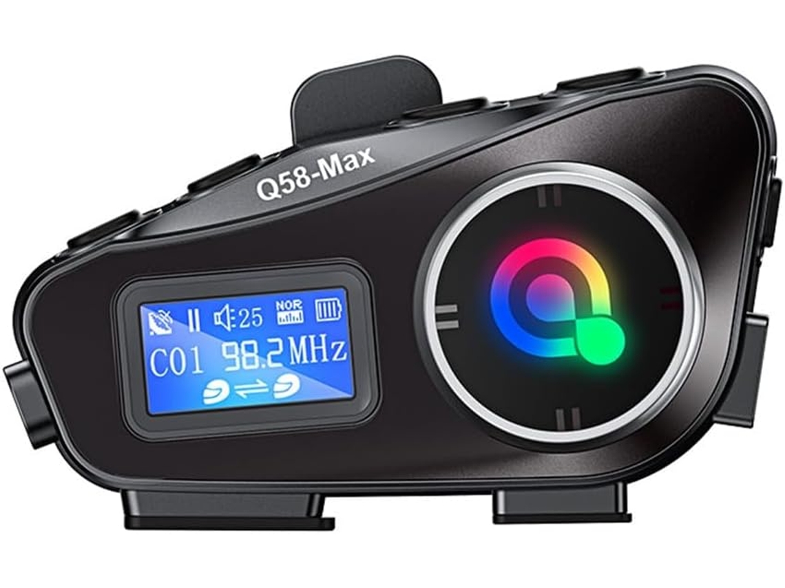 Intercom Para Casque De Moto Q58-max Bluetooth Partage Musique Mp3 2 Personnes 500m (fil Rigide)