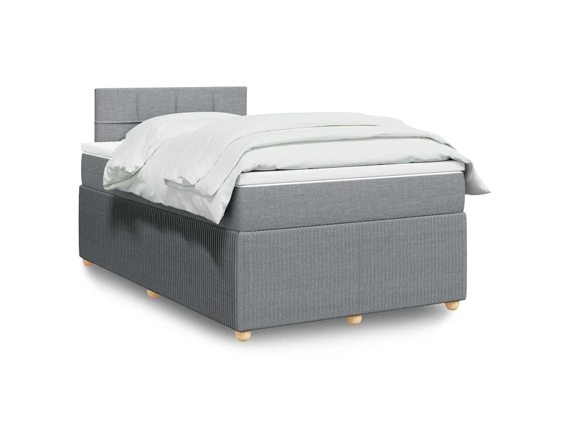 Vidaxl Cama Boxspring com Colchão 120x190 Cm Tecido Cinzento claro