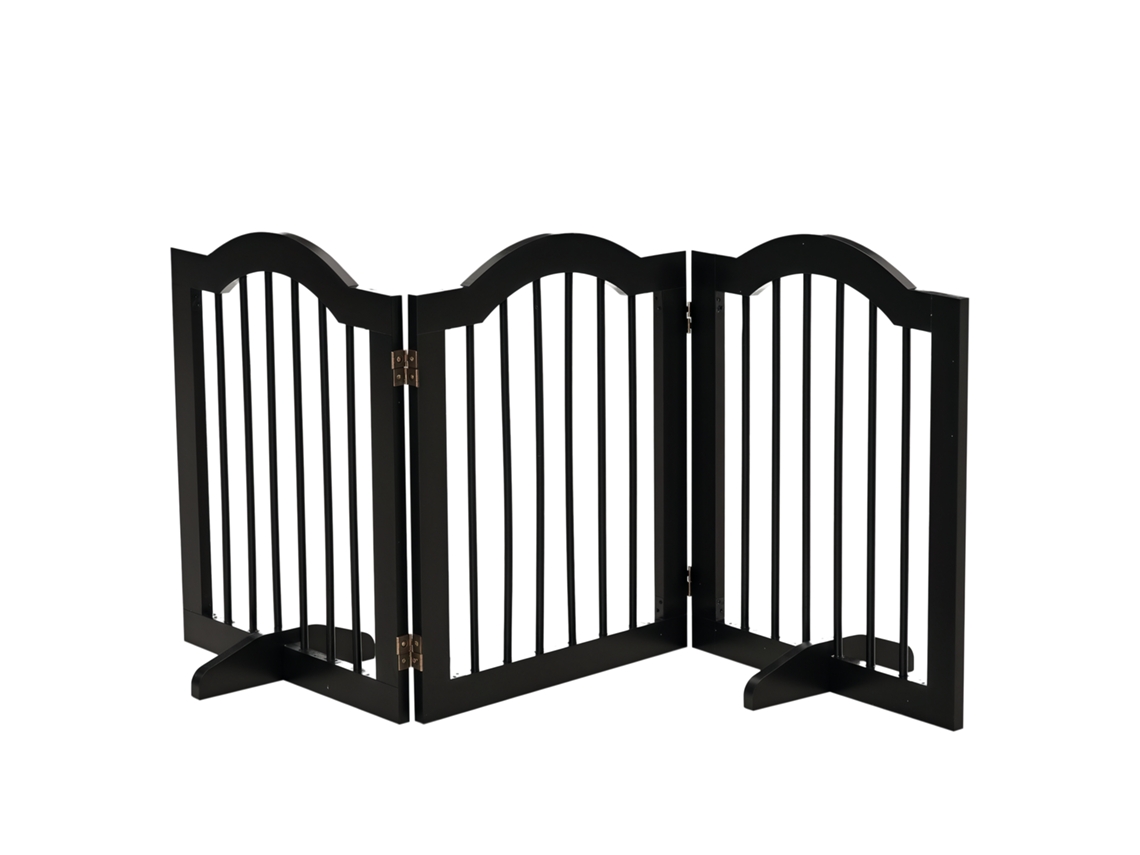 Portão de Segurança S/MARCA, dobrável, suporte MDF, 154,5x61cm, preto