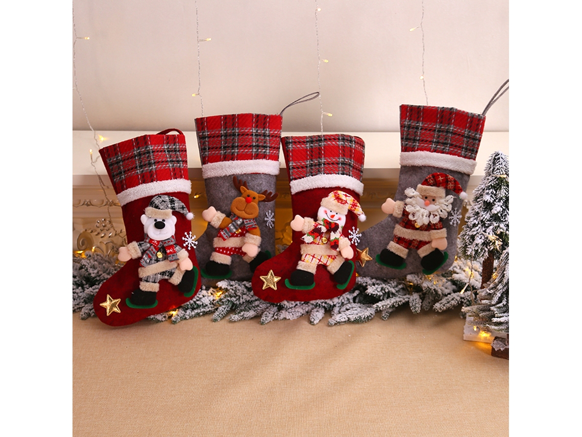 Boneca Criativa Meia Natal Saco Presente Decoração Natalina
