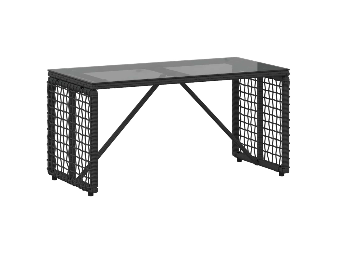 Maison Exclusive - Mesa De Exterior Preto 80 X 40 X 40 Cm Rattan Pe E Vidro