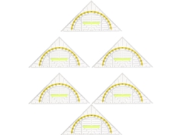 Conjunto De 6 Réguas Triangulares Multifuncionais Plástico, Fáceis De Identificar, Ideais Para Estudantes E Designers Em