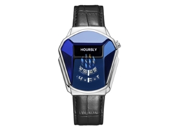 Relógio de Quartzo Masculino MDUG (pulseira de Couro Branca e Azul)