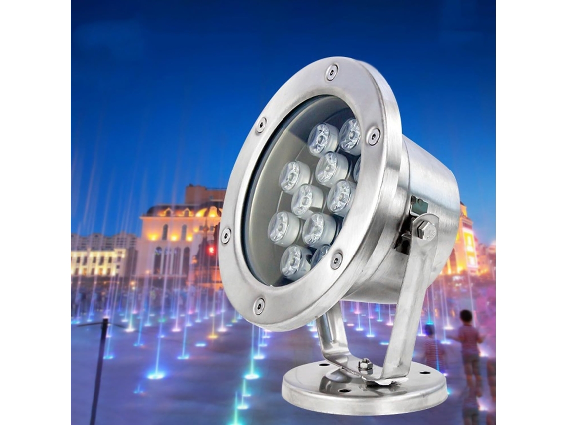 Refletor Led Subaquático Giratório Submersível Fontes Prova Ip68 Piscinas Lagos Jardim 24v 3w Luz Azul À D Água GOKOCO